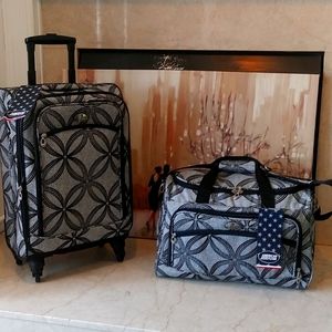 2 Piece (20"/18") American Flyer Silver Clover Carry-on Spinner Softside,